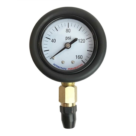 Interstate Pneumatics Brass Made Professional Open Tire Chuck with 0-160 PSI Pressure Gauge TG336